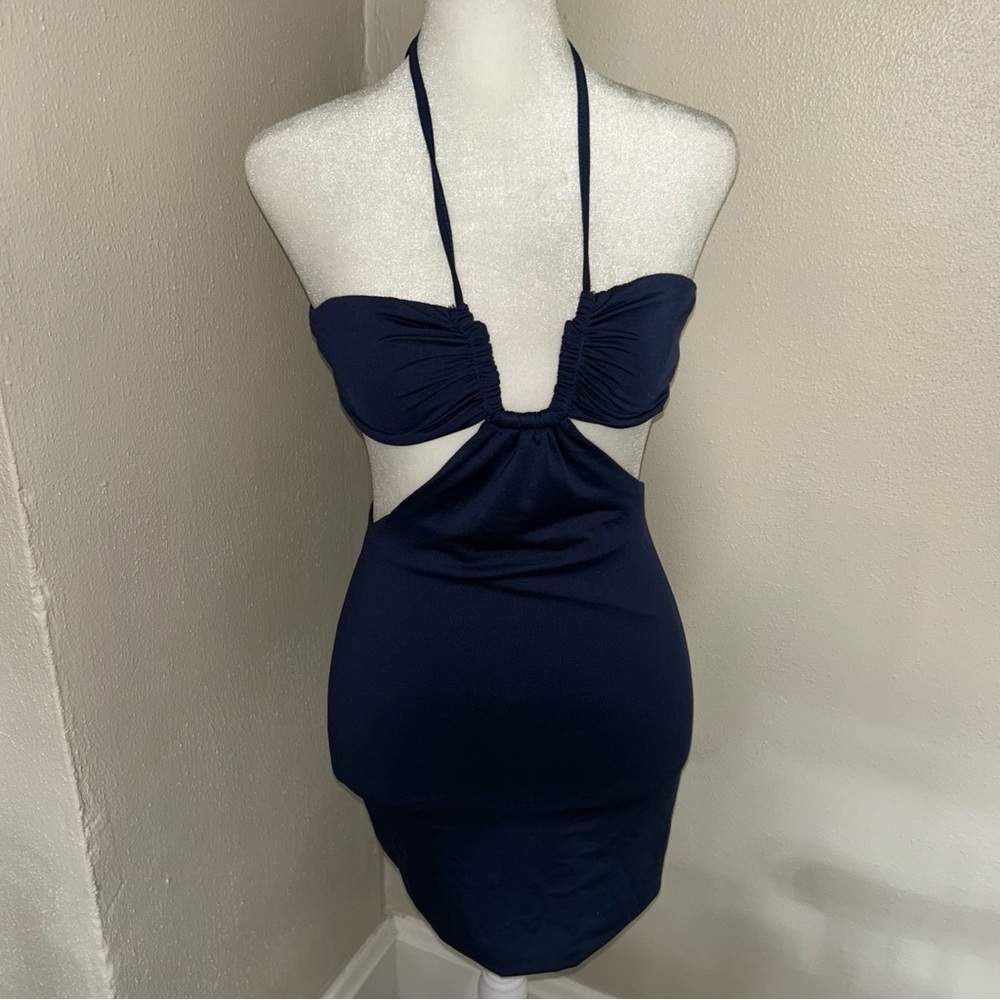 White Fox Boutique Navy Cutout Mini Dress - Picture 2 of 5